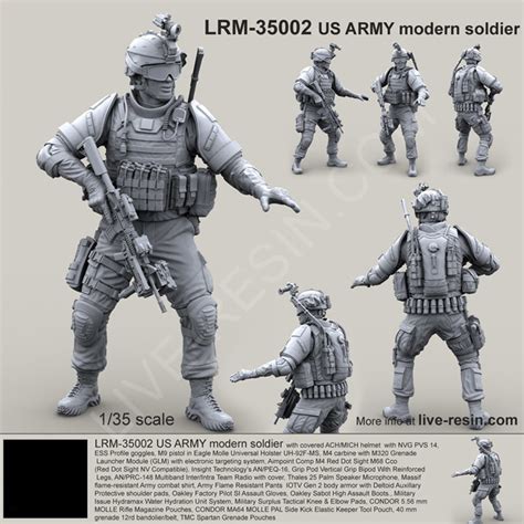 135 Us Army Modern Soldier 2 Resin Model Soldier Figure Gk Modern