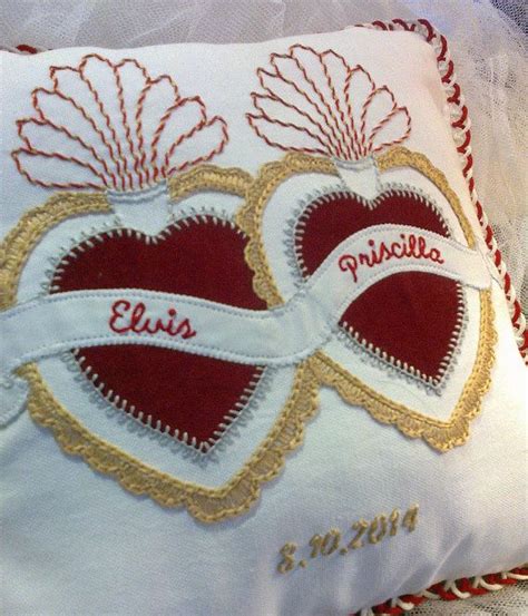 Sacred Hearts Personalised Embroidered Custom Wedding Pillow Wedding