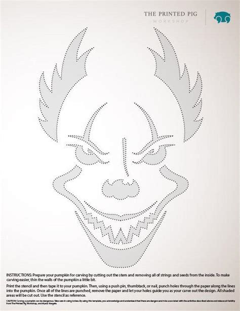 Printable Pennywise Pumpkin Stencil