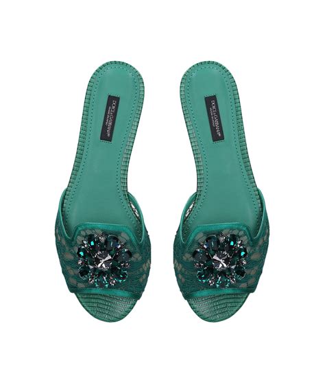 Dolce Gabbana Multi Lace Embellished Bianca Sandals Harrods UK