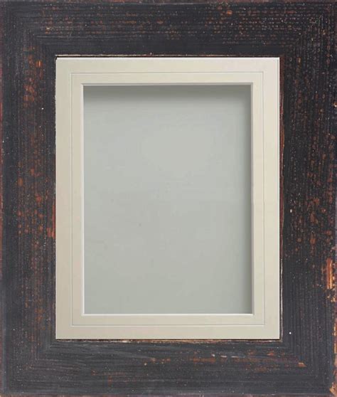 Shoreditch Burnt Black 30x20 Frame With Ivory V Groove Mount Cut For