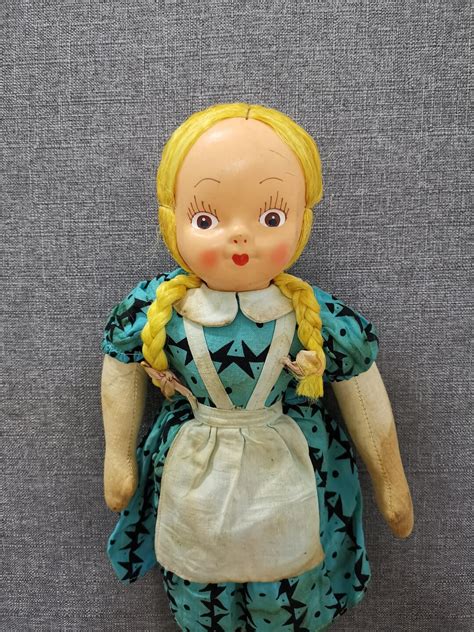 Vintage Polish Mask Faced Cloth Doll Celluloid Plastic Hand Etsy