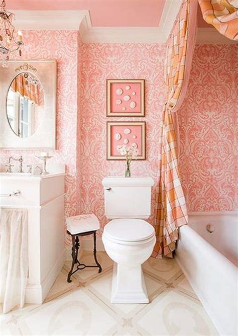 The pink, black and white marble wall works as a fabulous foundation for creating a chic and modern appearance of the bathroom. 25 Astonishing Pink Bathroom Design Ideas - Rilane