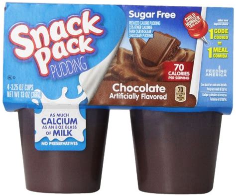 Snack Pack Pudding Sugar Free Chocolate 13 Oz 4 Count Pack Of 12