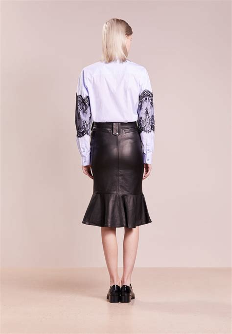 Women Real Lambskin Leather Knee Length Skirt Ws112 Koza Leathers