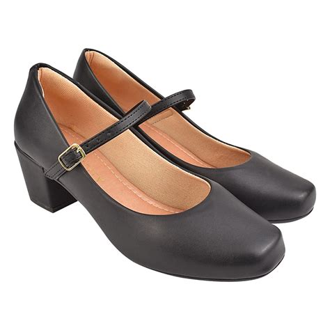 Sapato Scarpin Boneca Bailarina Donatella Shoes Bico Quadrado Salto