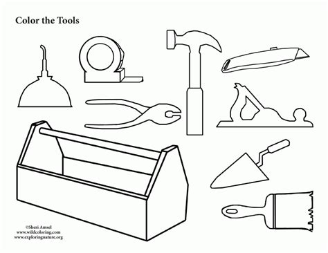 Tool Collection Coloring Page Coloring Home