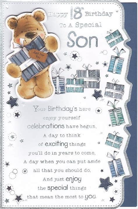 Son 18th Birthday Card Happy 18th Birthday To A Special Son Amazon