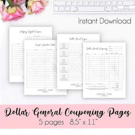 Dollar General Couponing Planner Printables Etsy