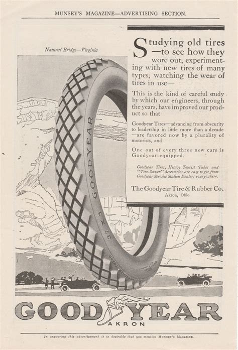 1916 Goodyear Tire And Rubber Co Magazine Ad Vintage