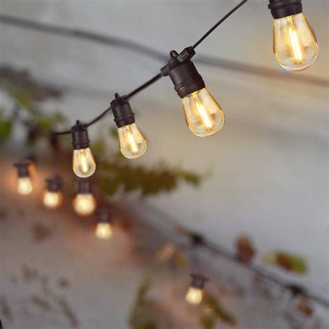 24ft Outdoor Led String Lights With 12 Light Sockets For Patio Etsy