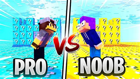 Lucky Block Pro Vs Lucky Block Noob Youtube