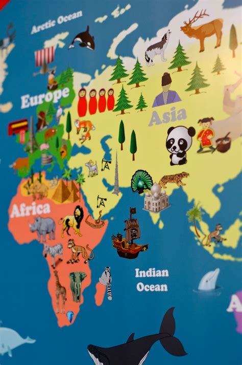 Personalized Laminated World Map For Kids Lets