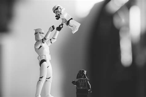 Stormtrooper Darth Vader Toy Monochrome Hd Movies 4k Wallpapers