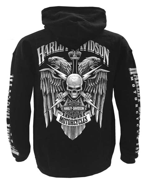 Хлопковая футболка exclusive for moscow. Harley-Davidson Men's Lightning Crest Pullover Hooded ...