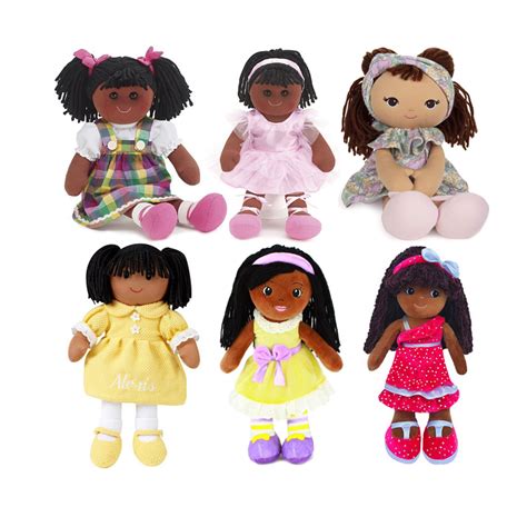Customized Cute African American Black Rag Doll For Children Fashion
