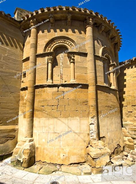Romanesque Apse With Columns Blind Windows And Corbels El Salvador