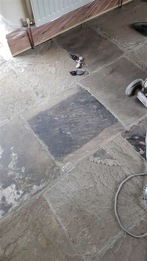 Yorkstone Floor Deep Cleaned And Sealed In Penistone South Yorkshire
