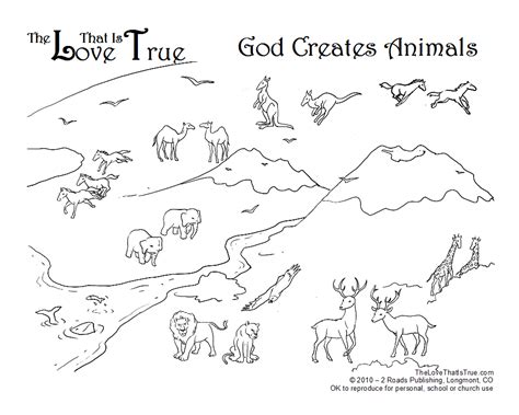 God Made The Animals Coloring Page