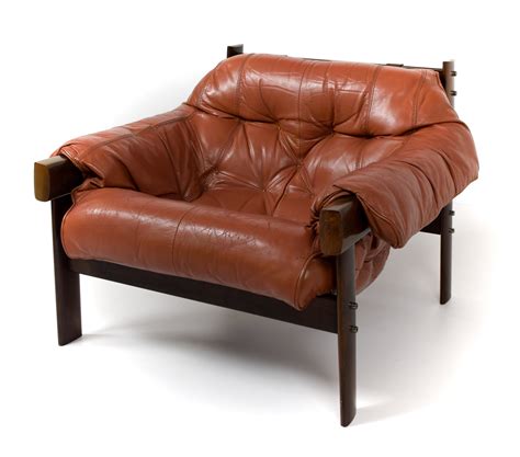 Percival Lafer Lounge Chair Mp 41 In Leather And Cherrywood Brazil 1960s