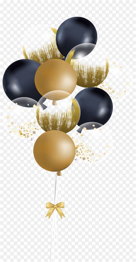Golden And Black Balloons Transparent Png Similar Png