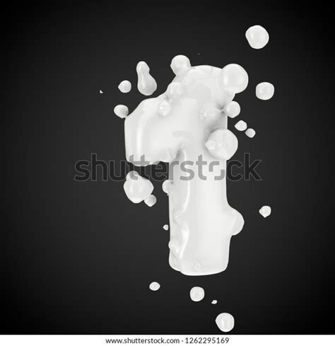 3d Number 1 Milk Font Drops Stock Illustration 1262295169 Shutterstock