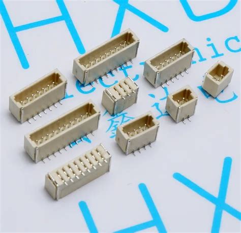 100pcs vertical 1 0mm pitch smd connector plug in base 2p 3p 4p 5p 6p 8p 10p in connectors from