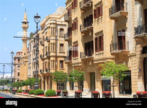 Restored Buildings That Were Damaged During Civil War Downtown Beirut