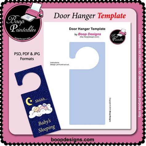 Door Hanger Sign Template By Boop Printable Designs Printable Craft