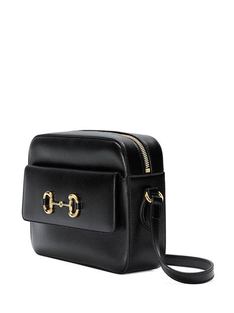 Gucci 1955 Horsebit Leather Cross Body Bag In Black Modesens