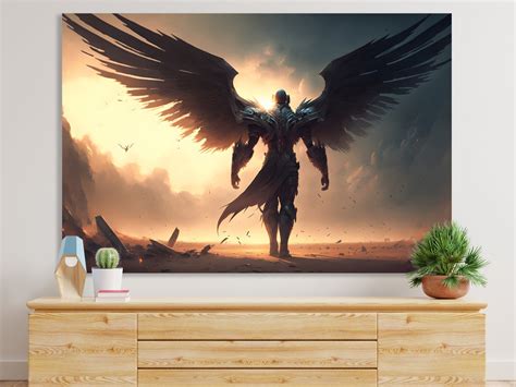 Warrior Angel Canvas Wall Art Archangel Canvas Wall Art Angel Of