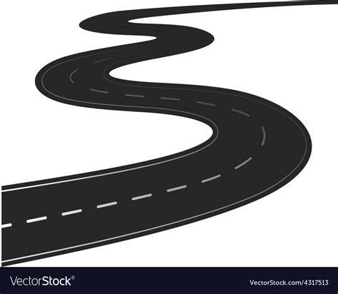 Winding Road Isolated Royalty Free Vector Image