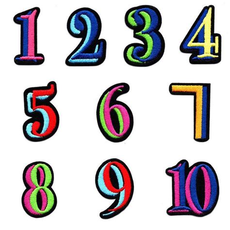 Colorful Number 1 Thru 10 Handmade Embroidery Patchscrative Etsy