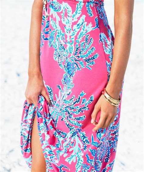 Lilly Pulitzer Sloane V Neck Maxi Dress Shown In Capri Pink Samba