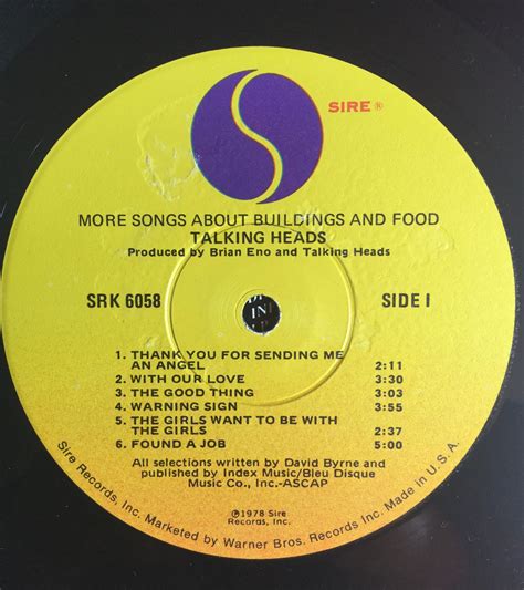 The Talking Heads More Songs About Buildings And Food Lp 1978 Etsy