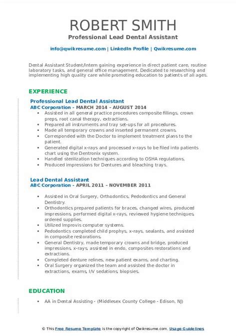 Like many other job positions, dental assistance position is also competitive. 19+ Dental Assistant Resume Examples | Free Samples ...