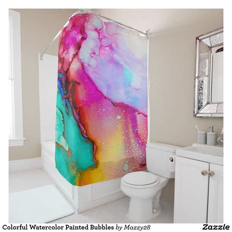 Pin By Suni Hoggans On Buy Watercolor Shower Curtain Painted