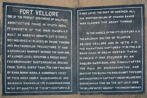 India Tamil Nadu Vellore Fort Signboard Vellore Fort Flickr