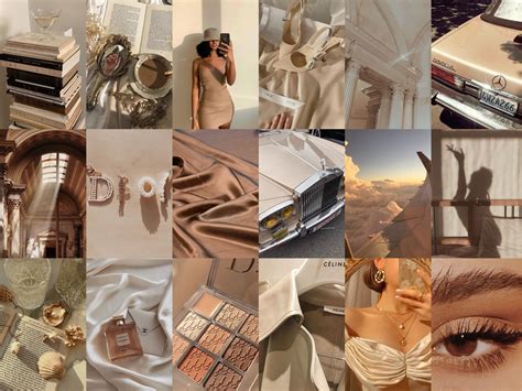 60 Brown And Beige Aesthetic Photo Collage Kit Boujee Wall Collage Kit