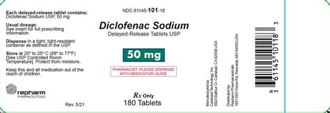 Ndc 61145 101 Diclofenac Sodium Delayed Release Tablet Delayed Release