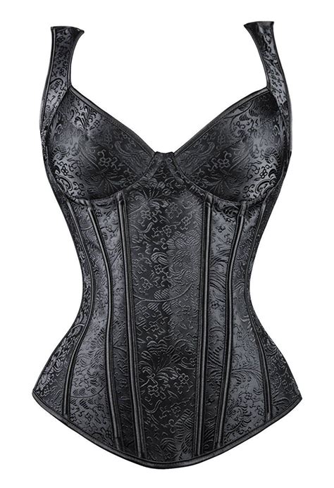 free 2 day shipping buy miss moly women s gothic jacquard shoulder straps tank overbust corset