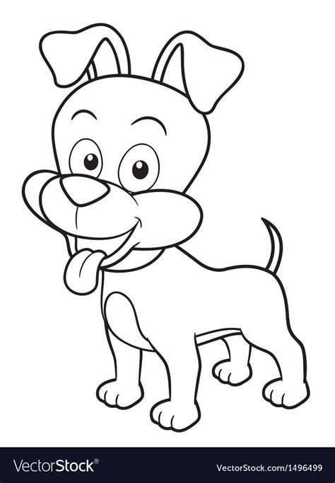 Vector Illustration Of Cartoon Dog Coloring Book Download A Free
