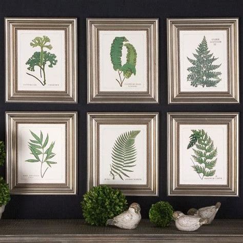 Uttermost Ferns 6 Piece Framed Painting Print Set Fancy Wall Art
