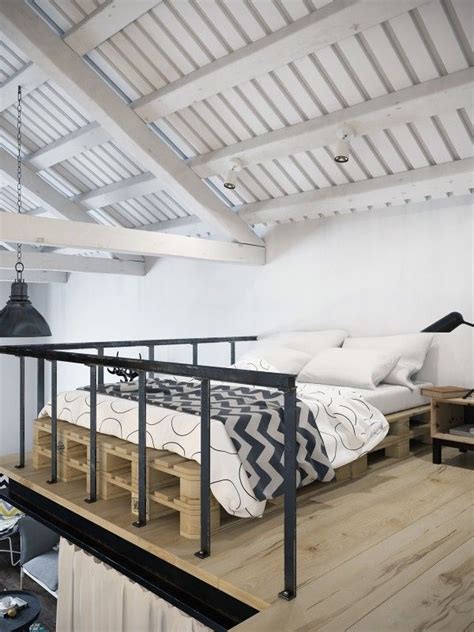 Chic Scandinavian Studio With Lofted Bed Loft Design Bedroom Loft