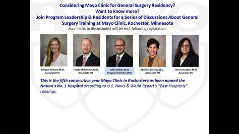 Mayo Clinic General Surgery Residency Program Overview Youtube