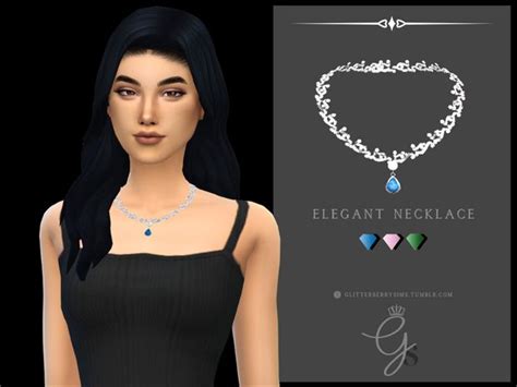 Elegant Necklace Glitterberry Sims On Patreon Sims 4 Sims 4