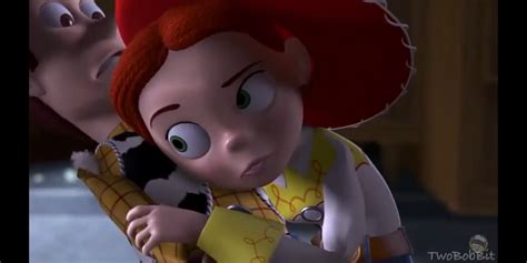 In Toy Story 2 Jessie Checks If Woodys Voice Box Is Genuine This