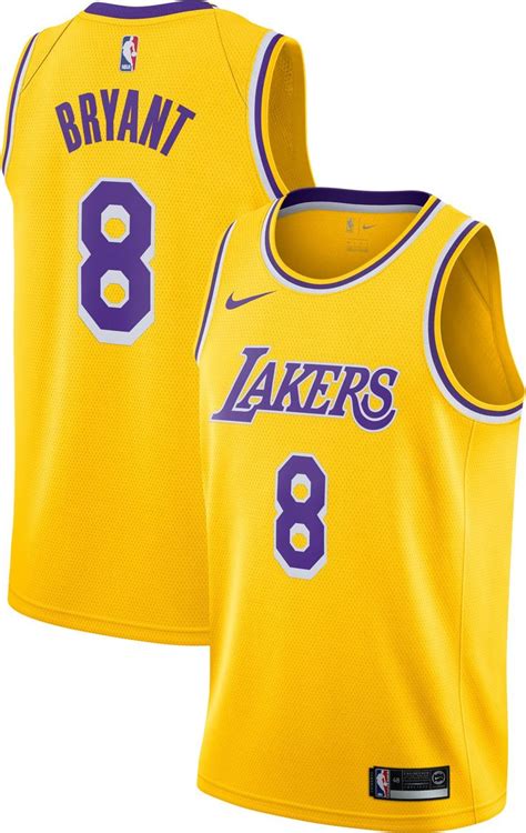 Nike Mens Los Angeles Lakers Kobe Bryant 8 Dri Fit Gold Swingman