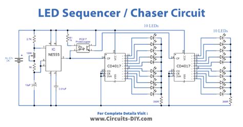 Led Sequencer Chaser Using 555 And 4017 Ics