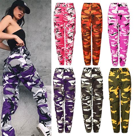 2021 Ladies Casual Fashion Camouflage Camo Long Pants